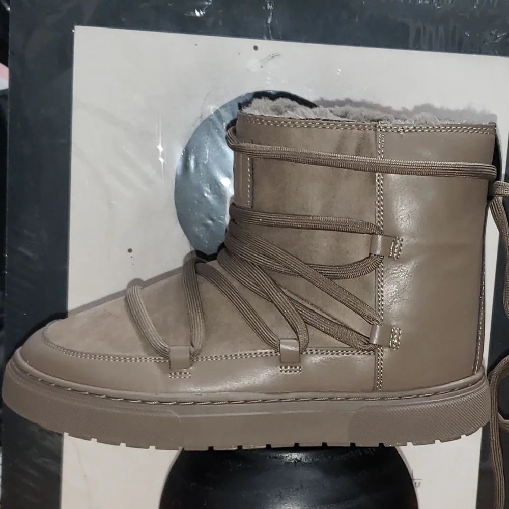 H&M Stylish High-Top Sneakers in Taupe